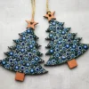 Ornamente de brad sub formă de brăduț pictat